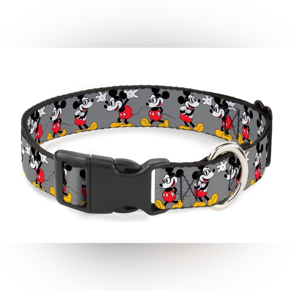 NWOT-Buckle Down Disney Mickey Mouse Glasses Poses Size Medium Pet Collar